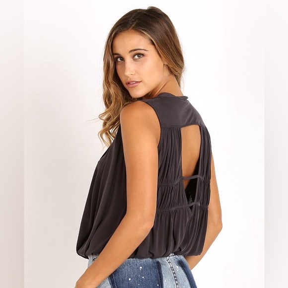 Free People Tops - Free People Forget Me Knot Top in Washed Black